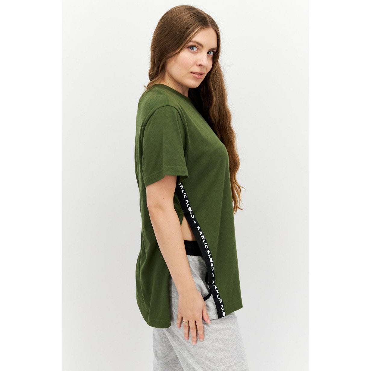 Adidas x Karlie Kloss Olive Oversize Side Slit Training Tshirt xs