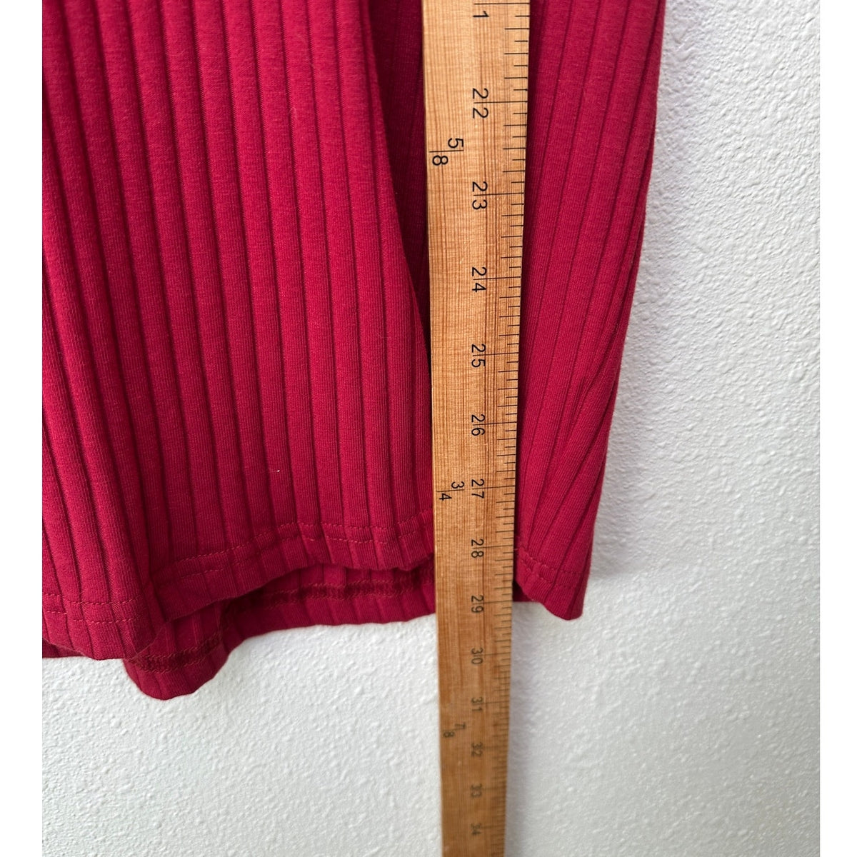 Men’s Red Ribbed Knit Polo Shirt Short Sleeve Size L