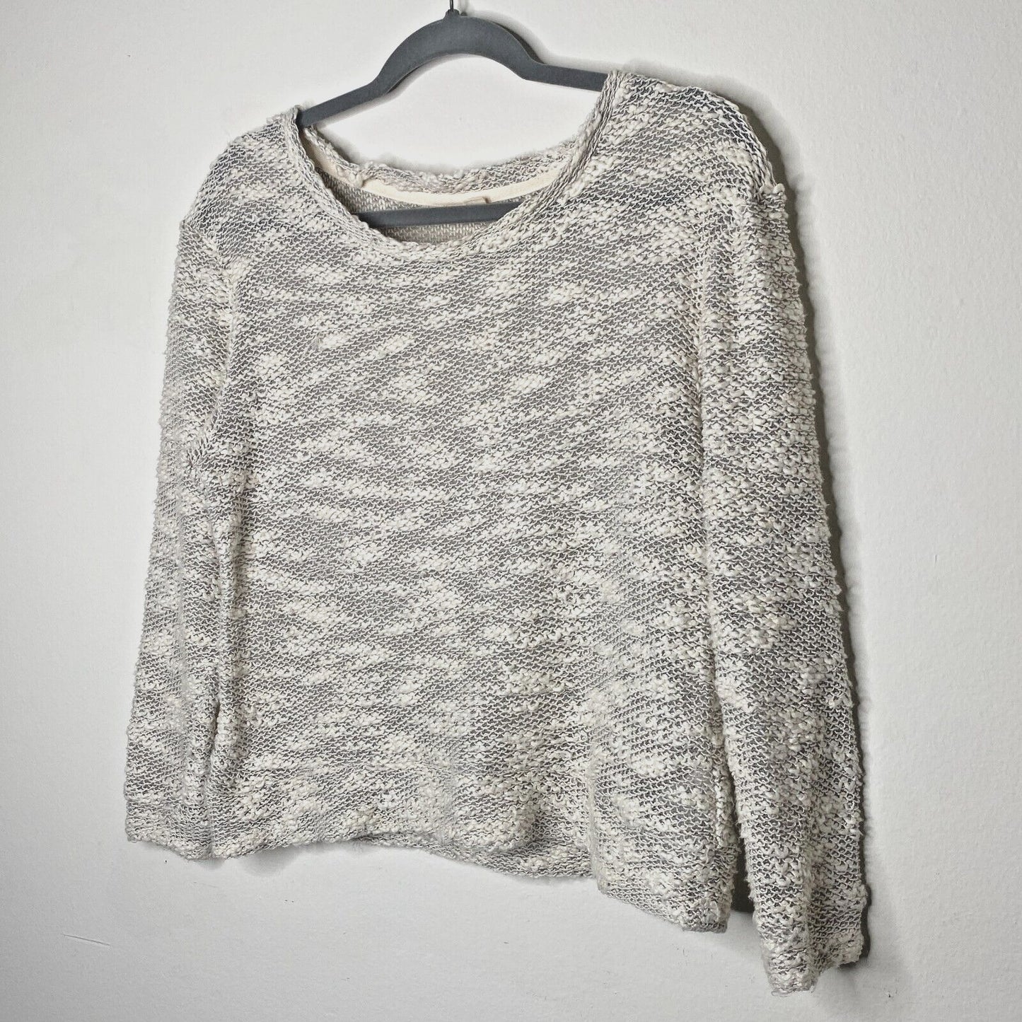 Ace Delivery Off White Cream Gray Marled Light Weight Boucle Sweater Size XS