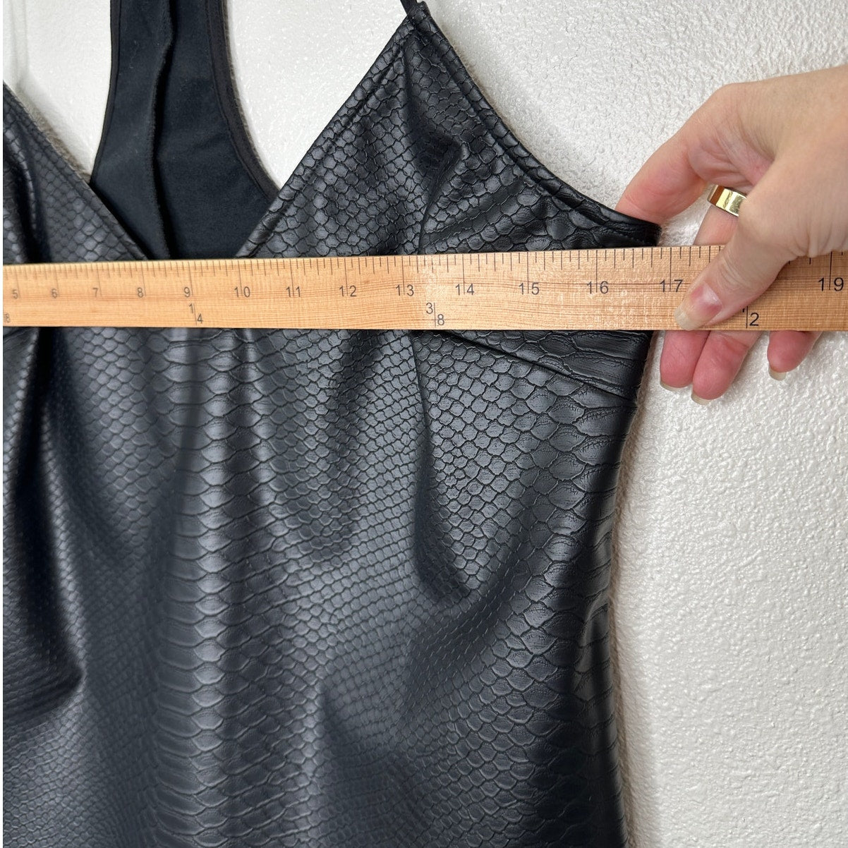 Lavender Brown Black Faux Leather Snakeprint VNeck Racerback Tank Top L