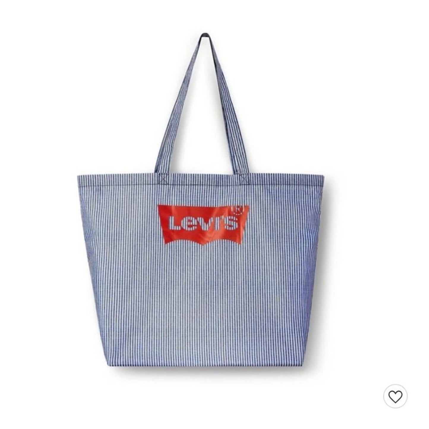 Levi's x Target Collab LARGE Reusable Blue White Striped Red Logo Tote Bag Purse