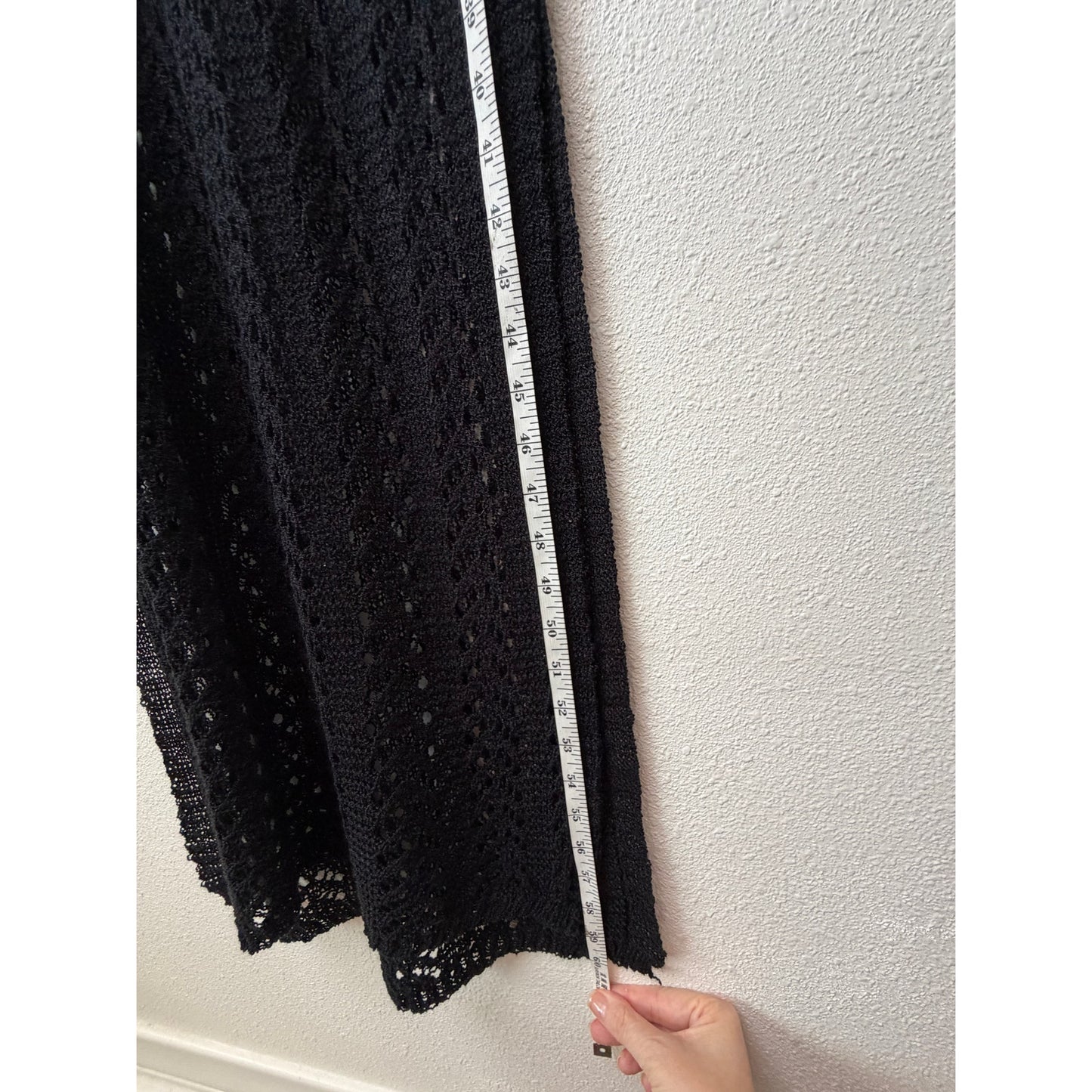 NWT Ten Design Black Womens S/M Crochet Maxi Dress