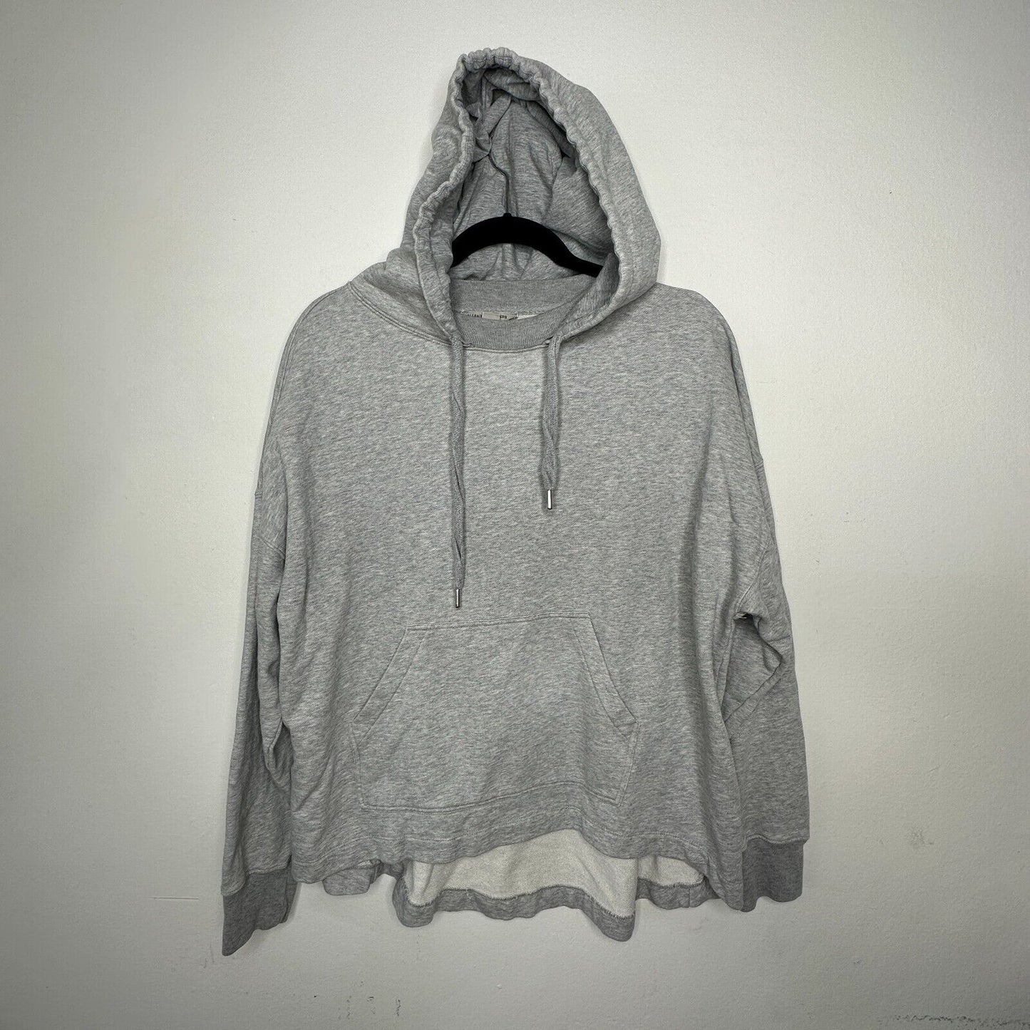 All Saints Etienne Gray Oversize Pullover Hoodie Crew Sweater Kangaroo Pouch SM