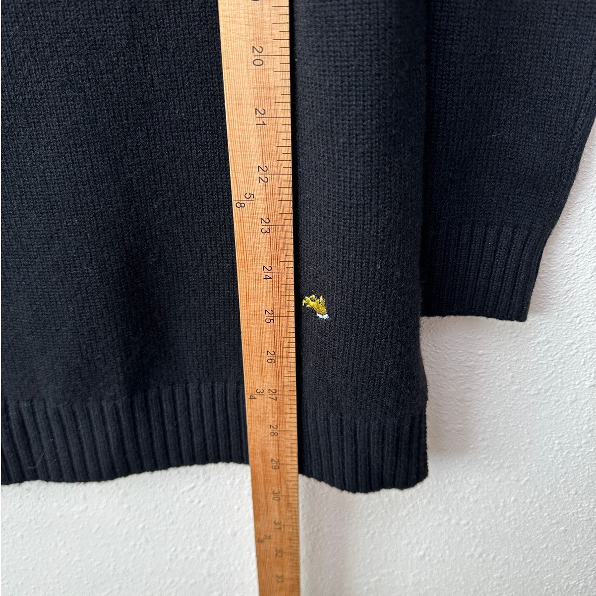 NWT Bella Freud Billie Jean Metallic Gold Stripe Turtleneck Sweater Black M