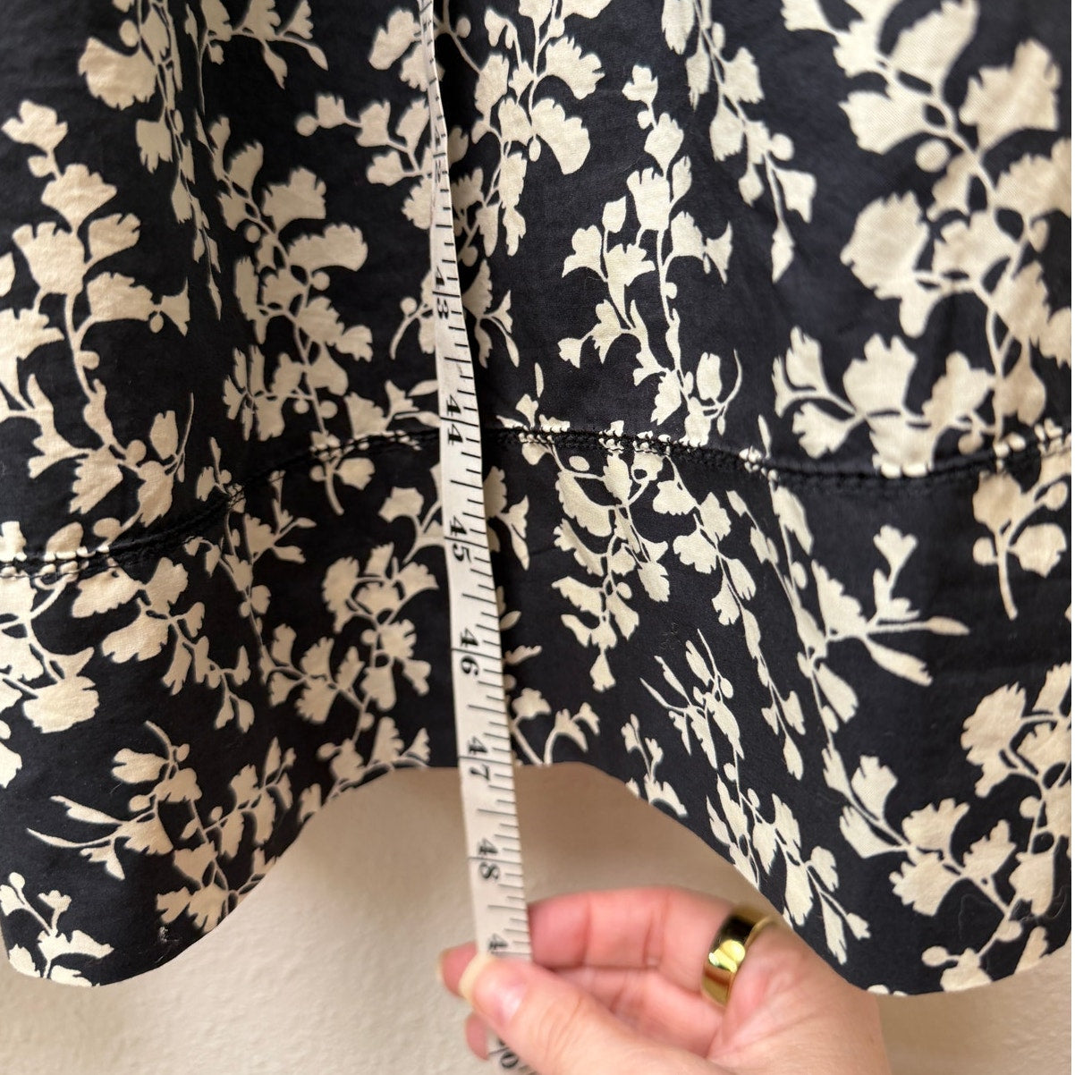 The Great Dress Black Ivory Floral Midi Women US 0 Button Front