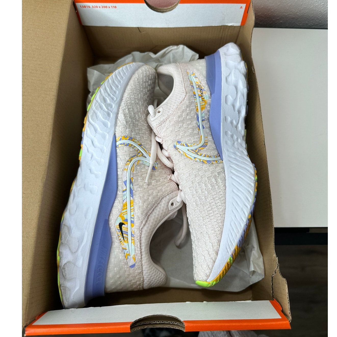 Nike Pale Pink React Infinity Run Flyknit 3 Premium Road Running Shoe 8
