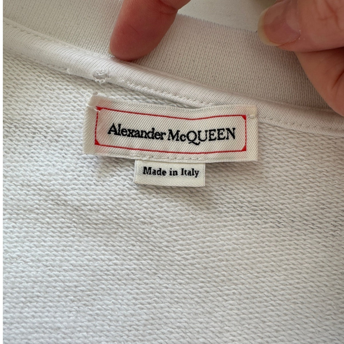 Alexander McQueen Anemone White Red Print Cotton Sweatshirt 46 / 12