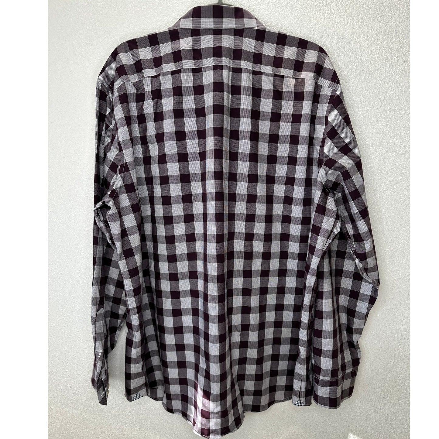 Banana Republic Men's Camden Fit Purple & White Plaid Button Shirt XL