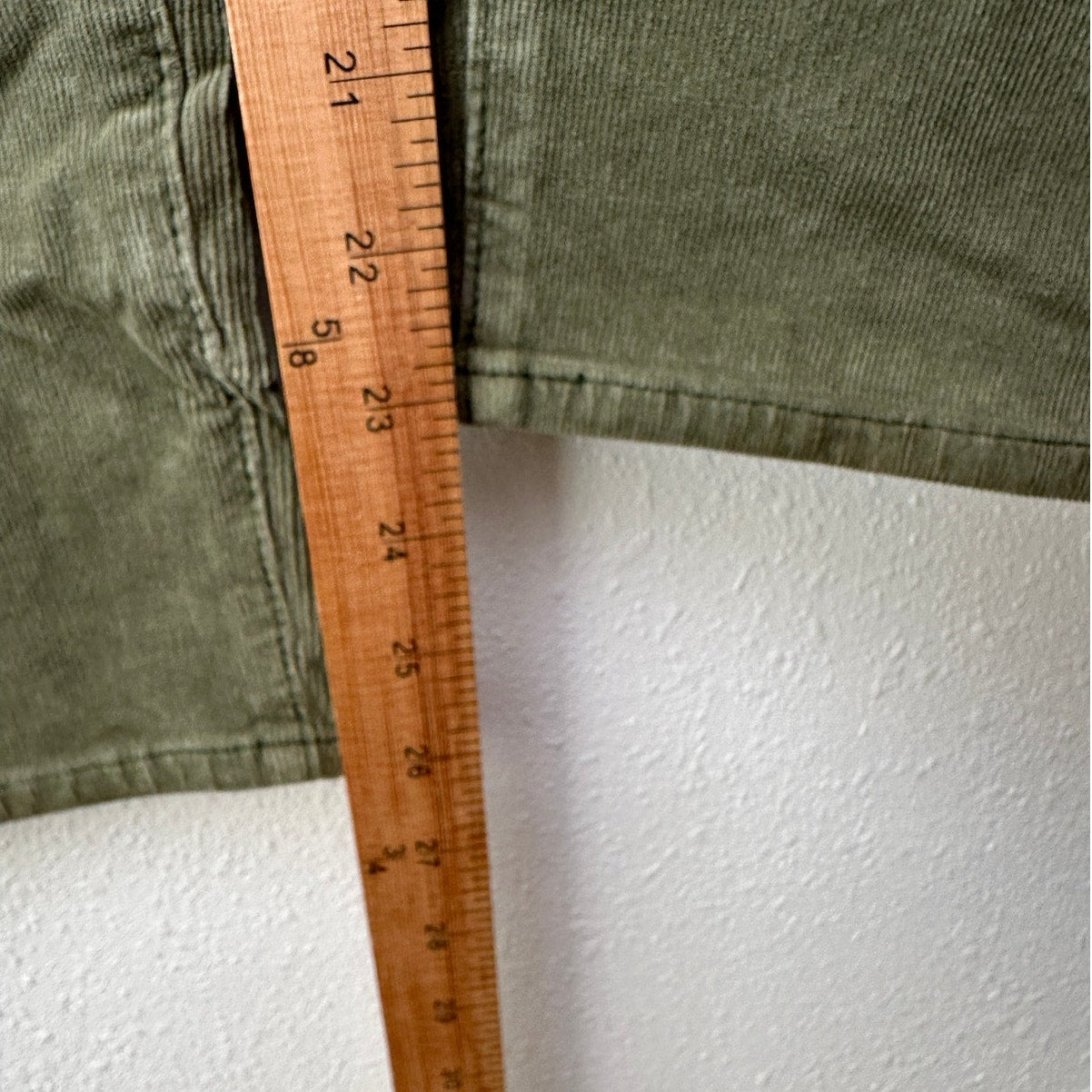 AG Adriano Goldschmied Caden Tailored Corduroy Trousers Olive Green Women’s 31R