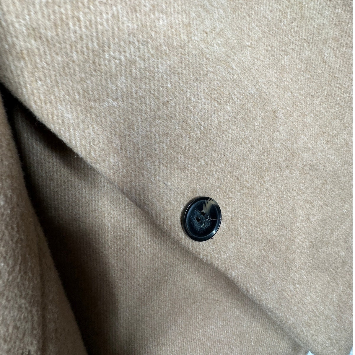 Zara Tan Fuzzy 3/4 Sleeve High Low Front Button Jacket Small