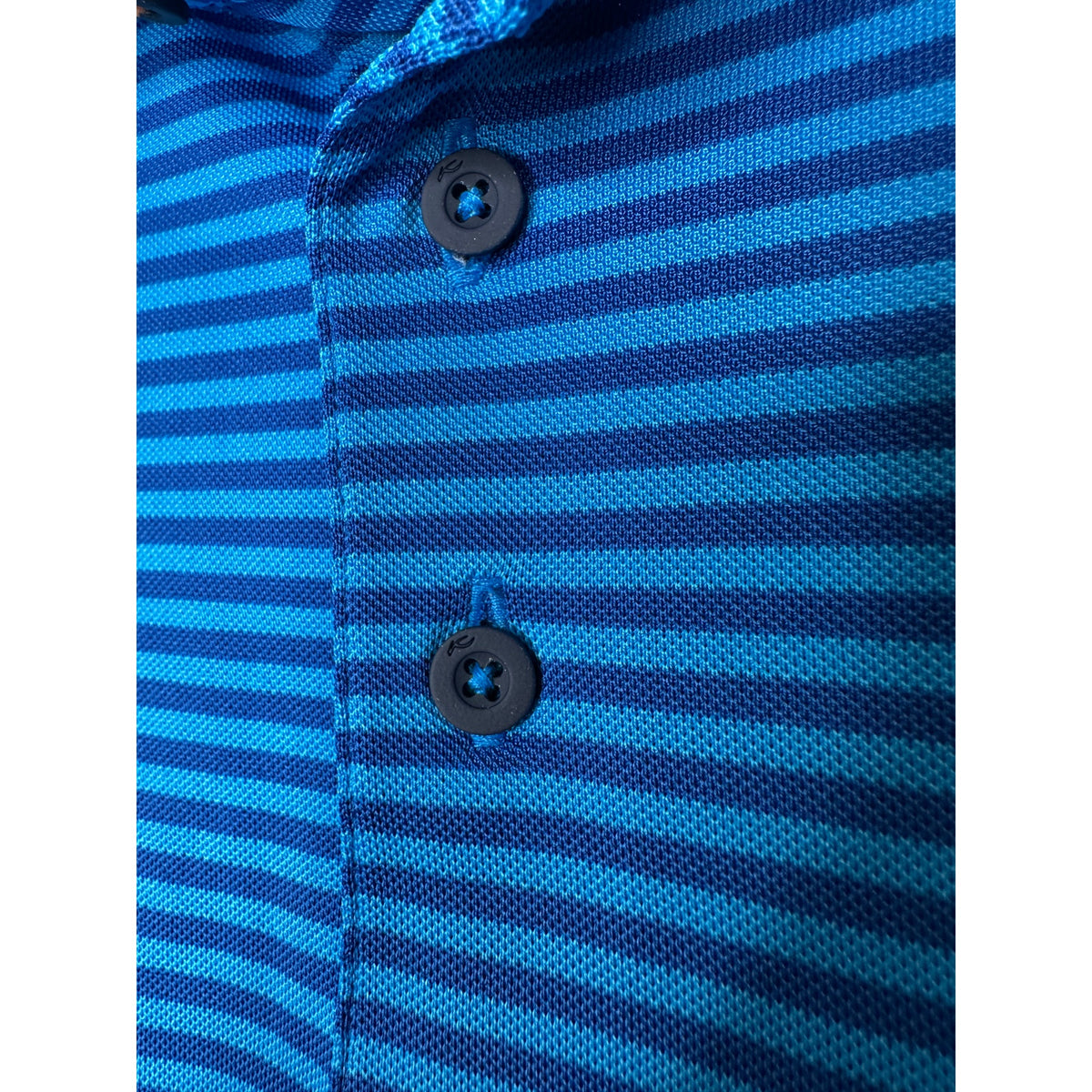 KJUS Polo Golf Shirt Medium Blue Striped Short Sleeve UPF30+  L / 52