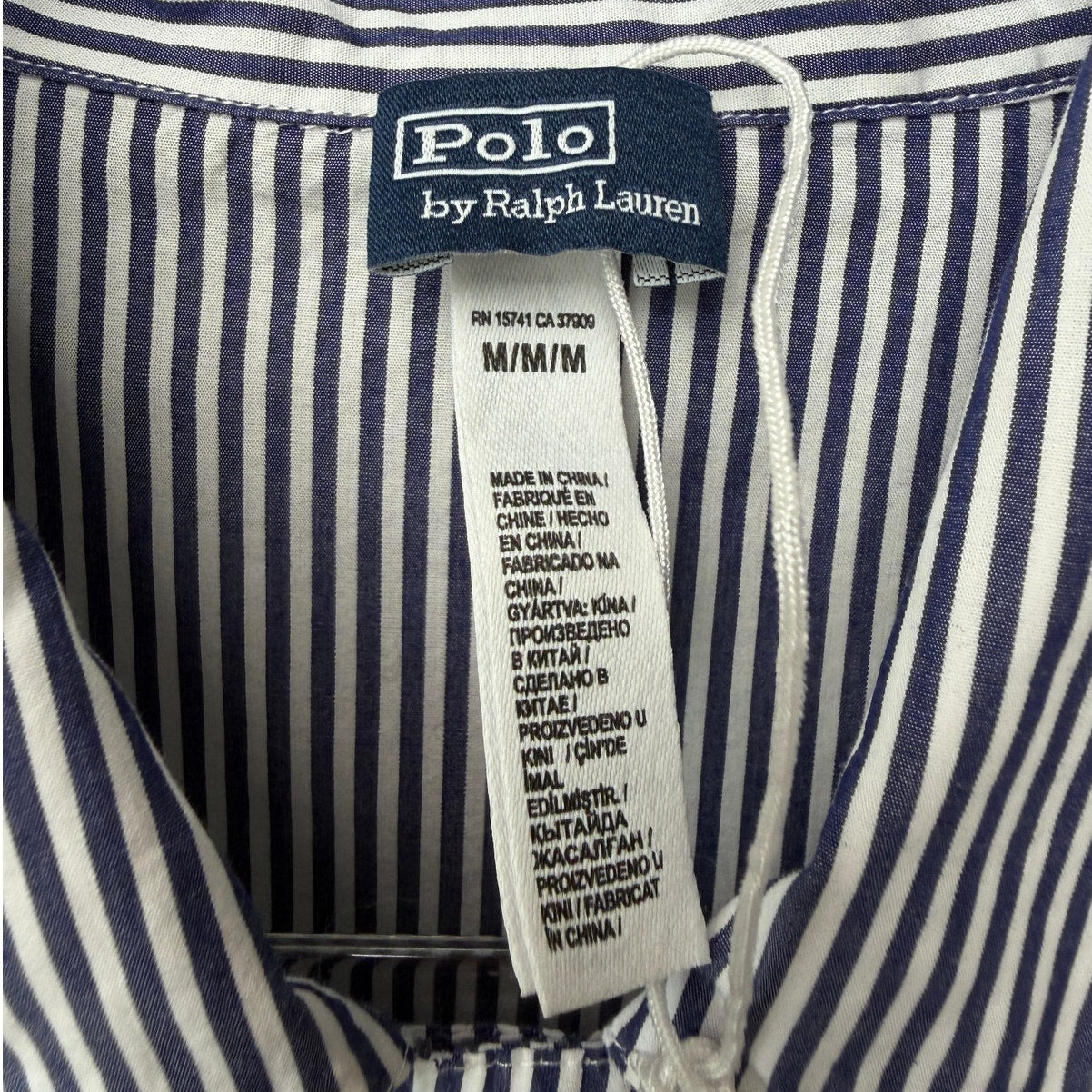 Polo by Ralph Lauren Striped Crop Pajama Set Shirt Shorts Size M