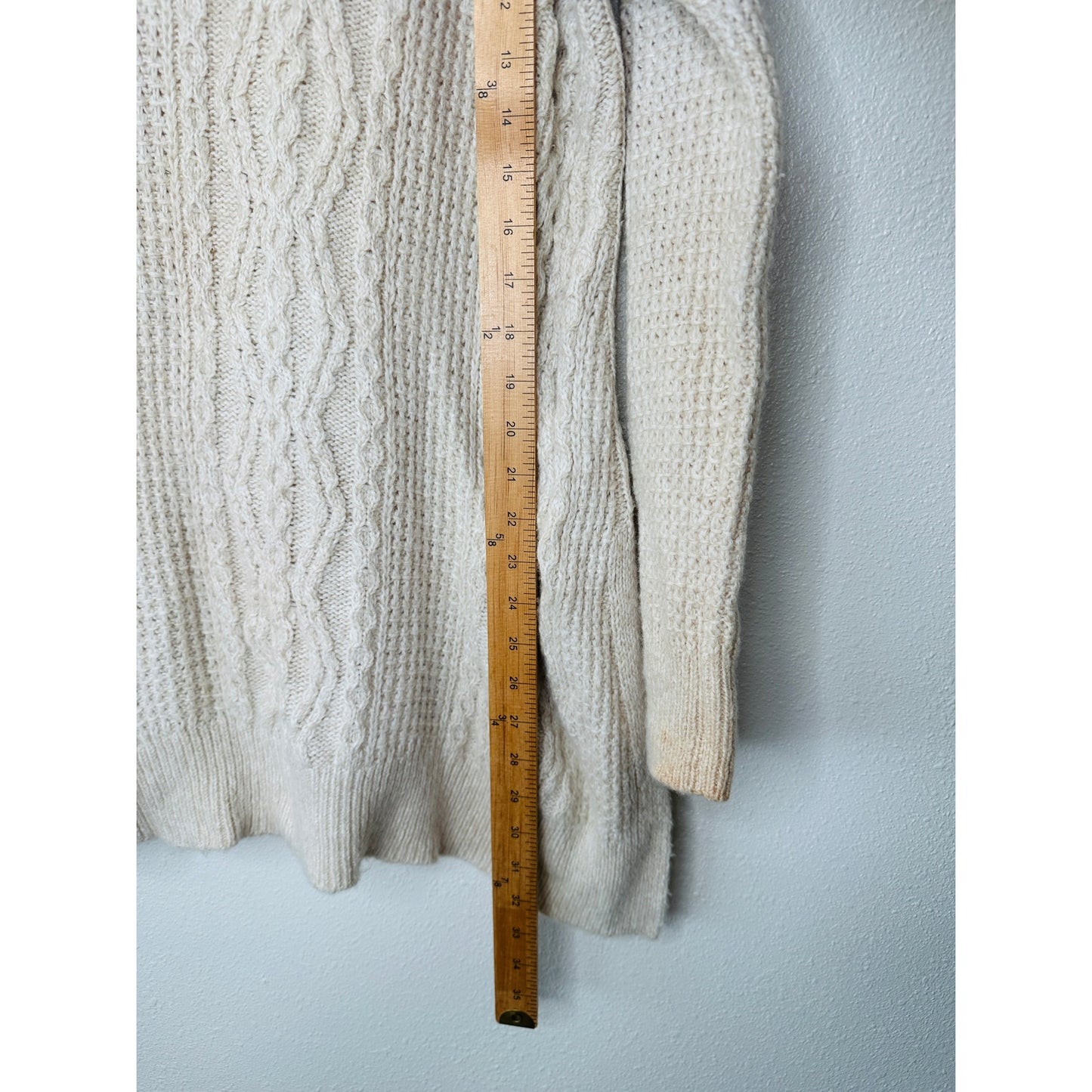 Vince Cream Chunky Knit Long Sleeve Mock Neck Sweater L