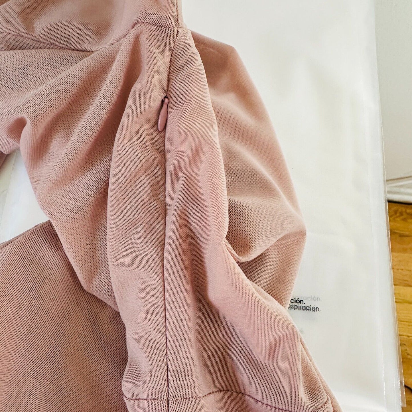 House of CB Light Pink Sheer Long Sleeve Bodycon Side Zip High Neck Dress XS