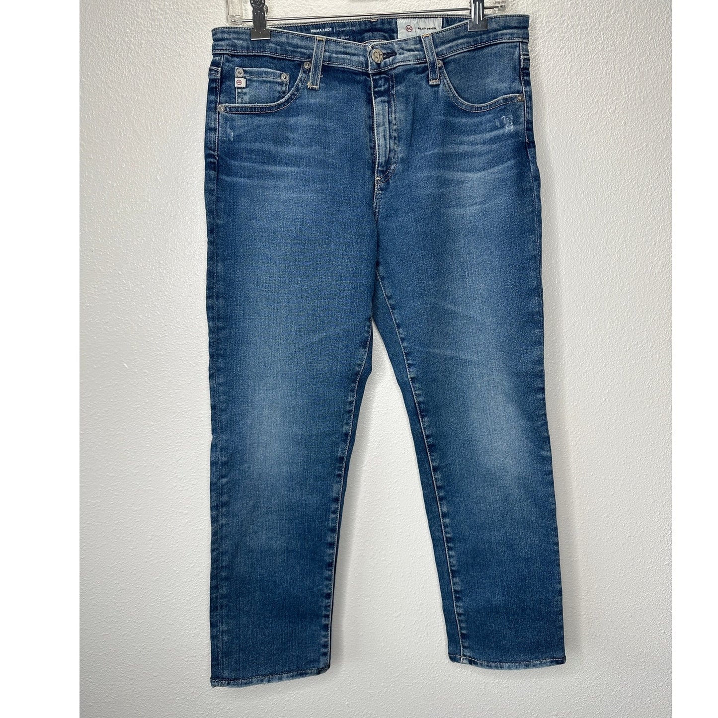 AG Muted Medium Wash Prima Crop Cigarette Leg Japanese Fabric Jeans 29