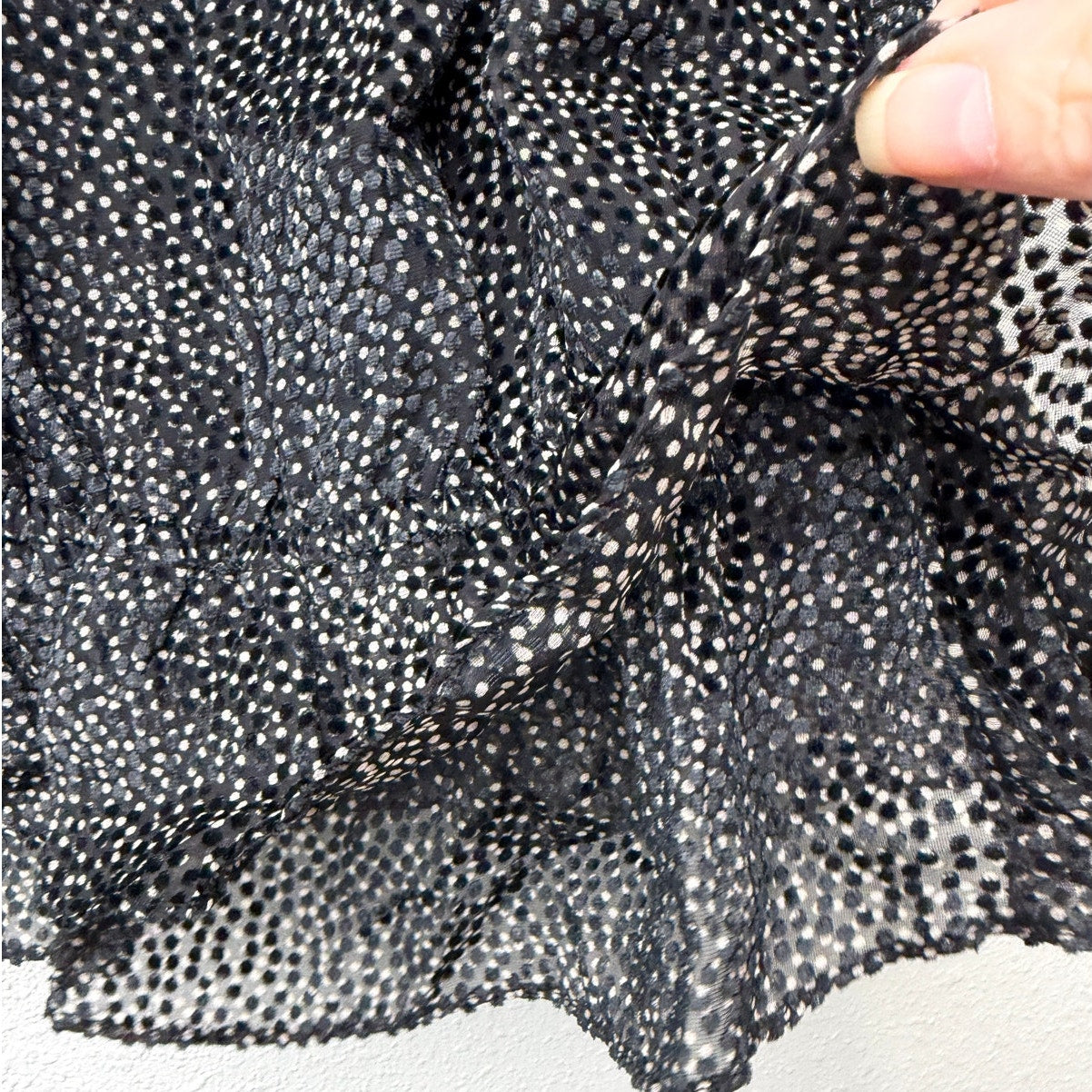 Ramy Brook Black Polka Dot Sleeveless Ruffle Blouse XS