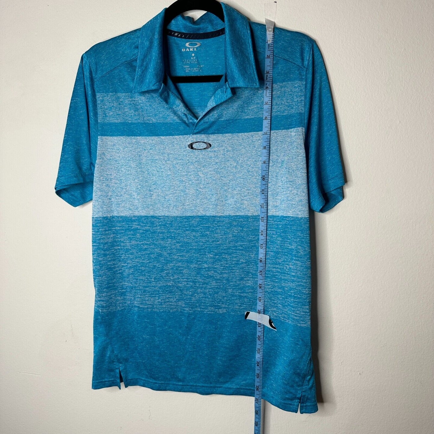 Oakley Bristol Pacific Blue Mens Short Sleeve Multi Stripe Polo Shirt Small