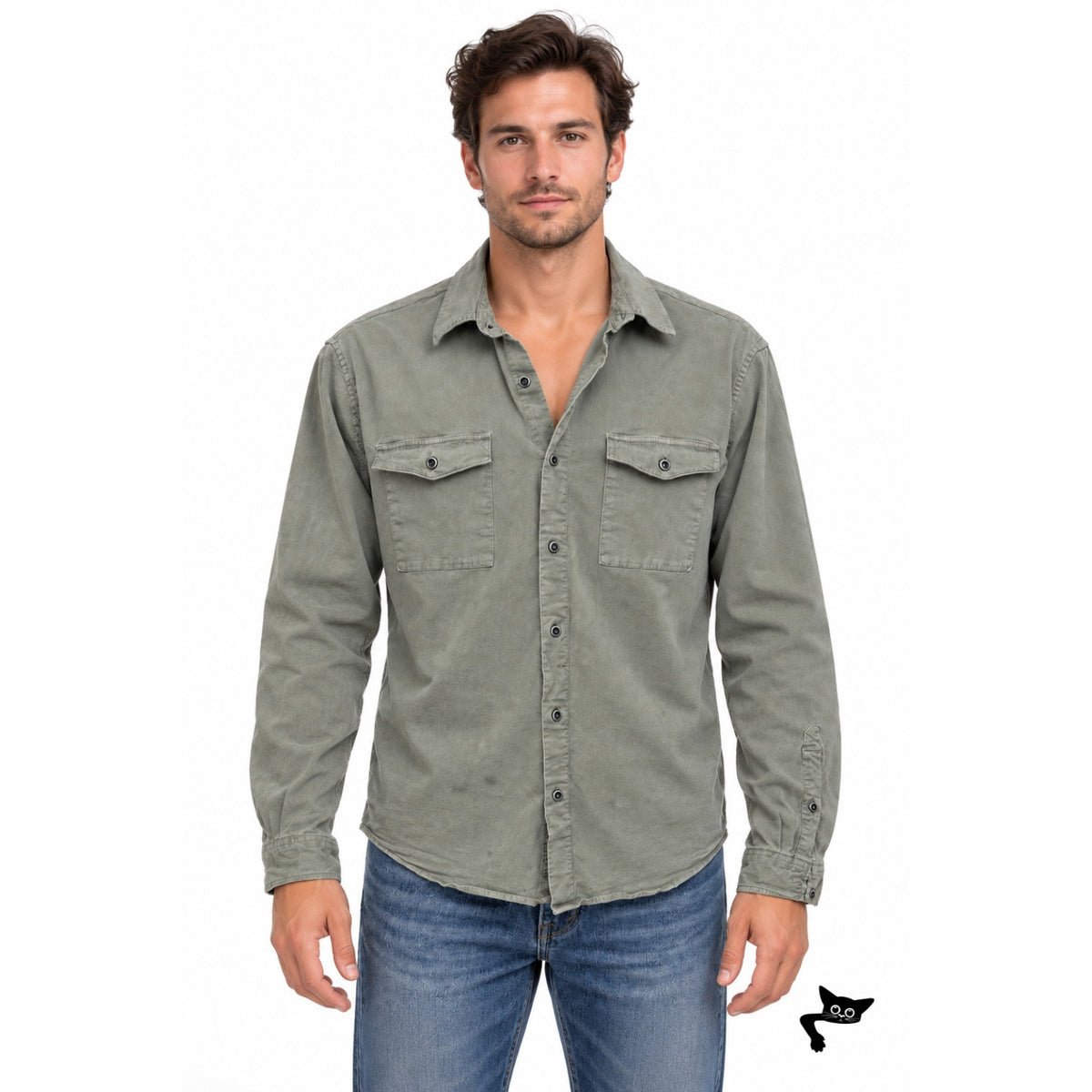 Lucky Brand Sage Green Utility Shirt Men L
