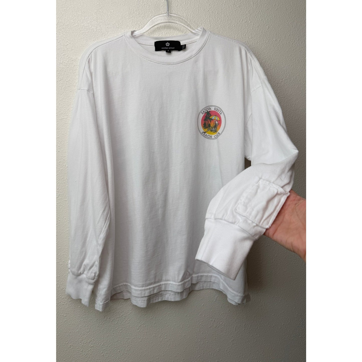 Sundae School White Graphic Long Sleeve Tee Unisex S