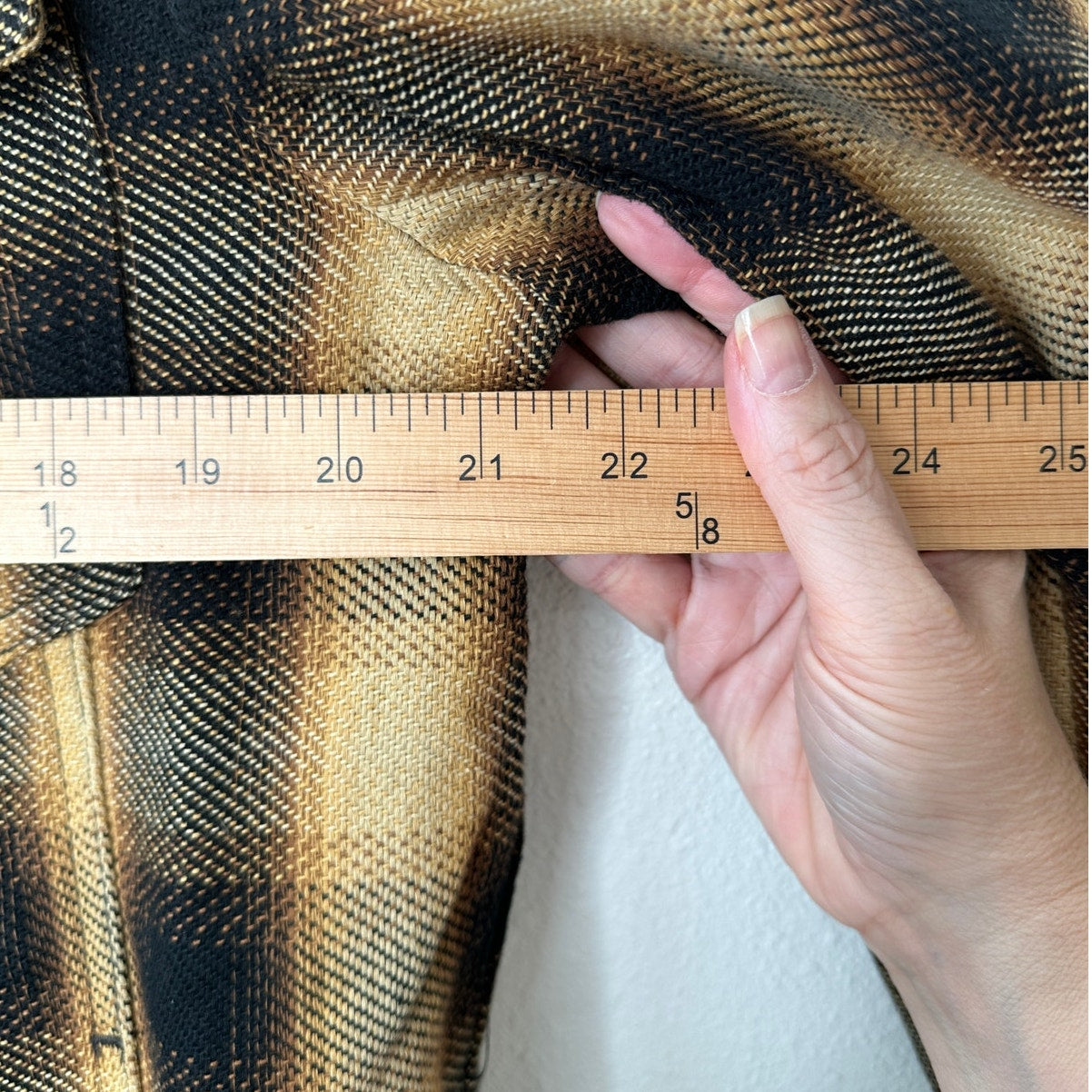 Dries Van Noten Butter Yellow Brown & Black Plaid Flannel Overshirt L