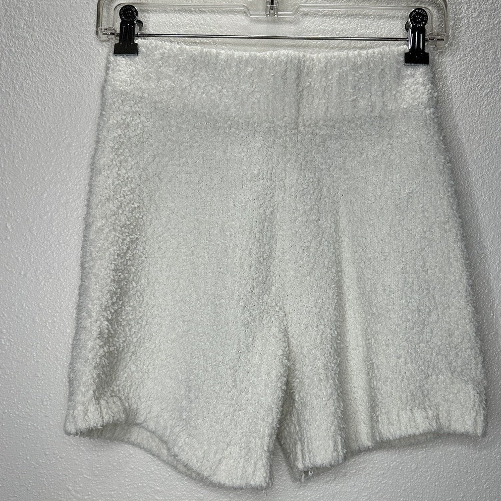 Skims Ivory Cream Cozy Knit Stretch Waist Terrycloth Shorts S / M