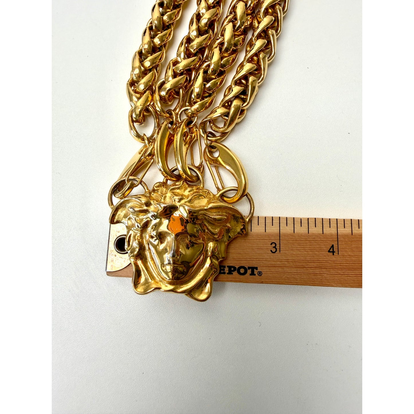 Versace Medusa Gold Double Chain Statement Necklace