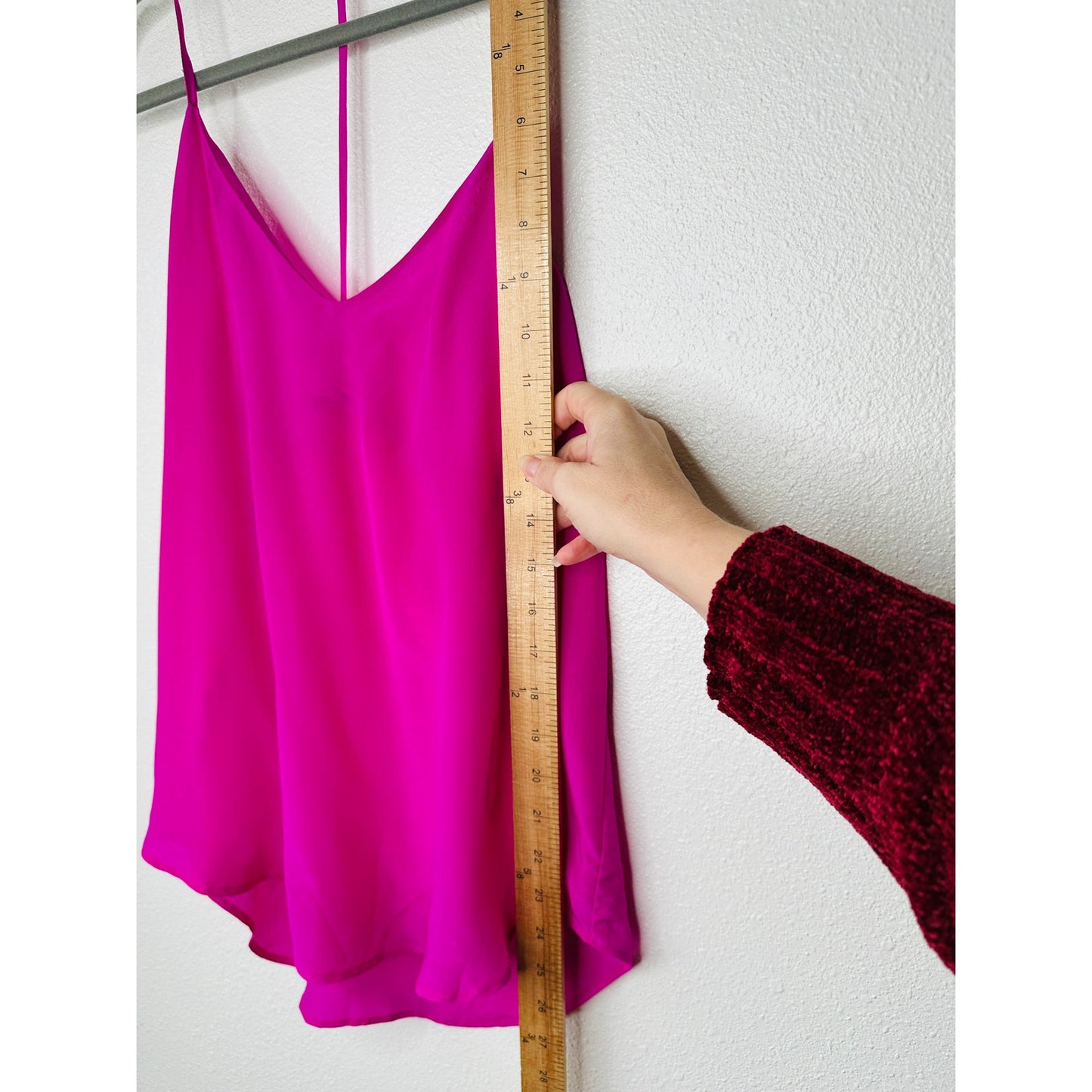 Lavender Brown Pink Fuscia Semi Sheer V-Neck T-Band Cami M