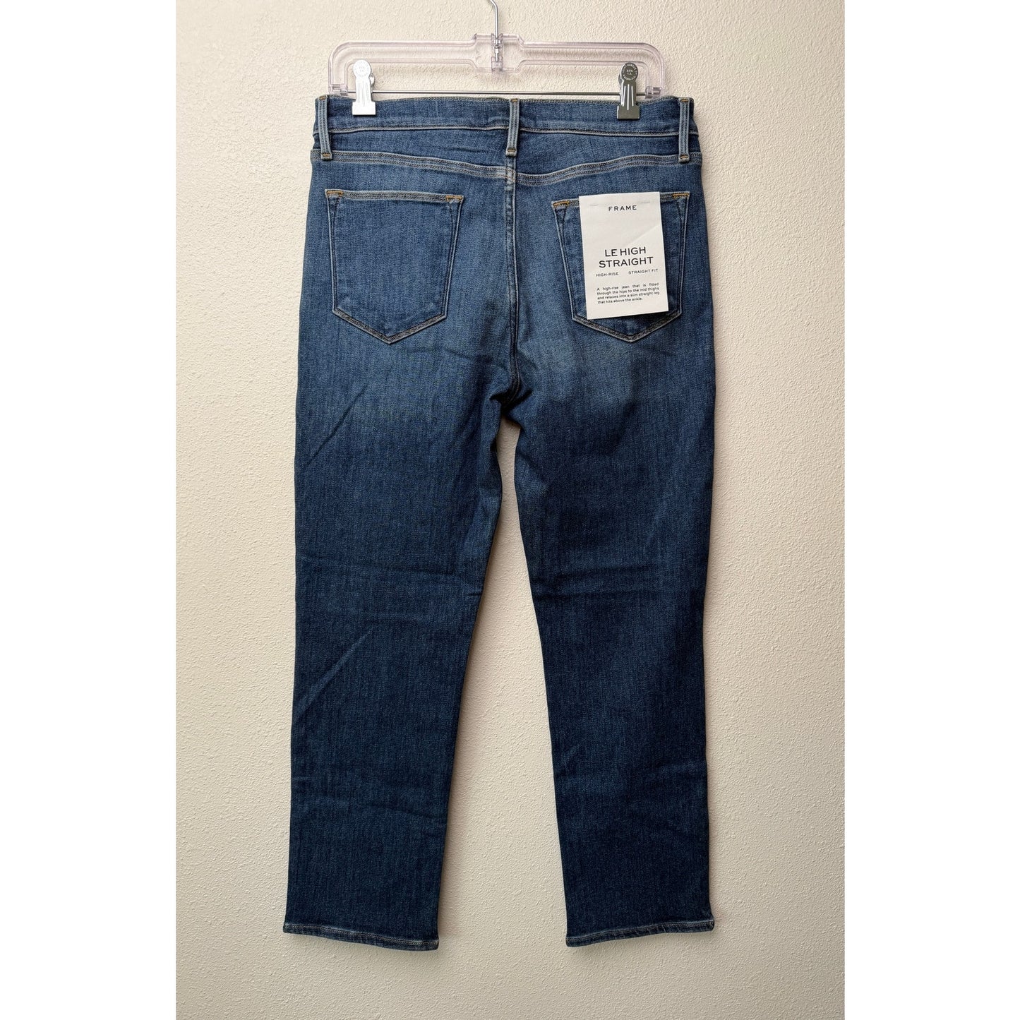 NWT FRAME Blue Le High Straight Jeans Bestia High Rise Denim