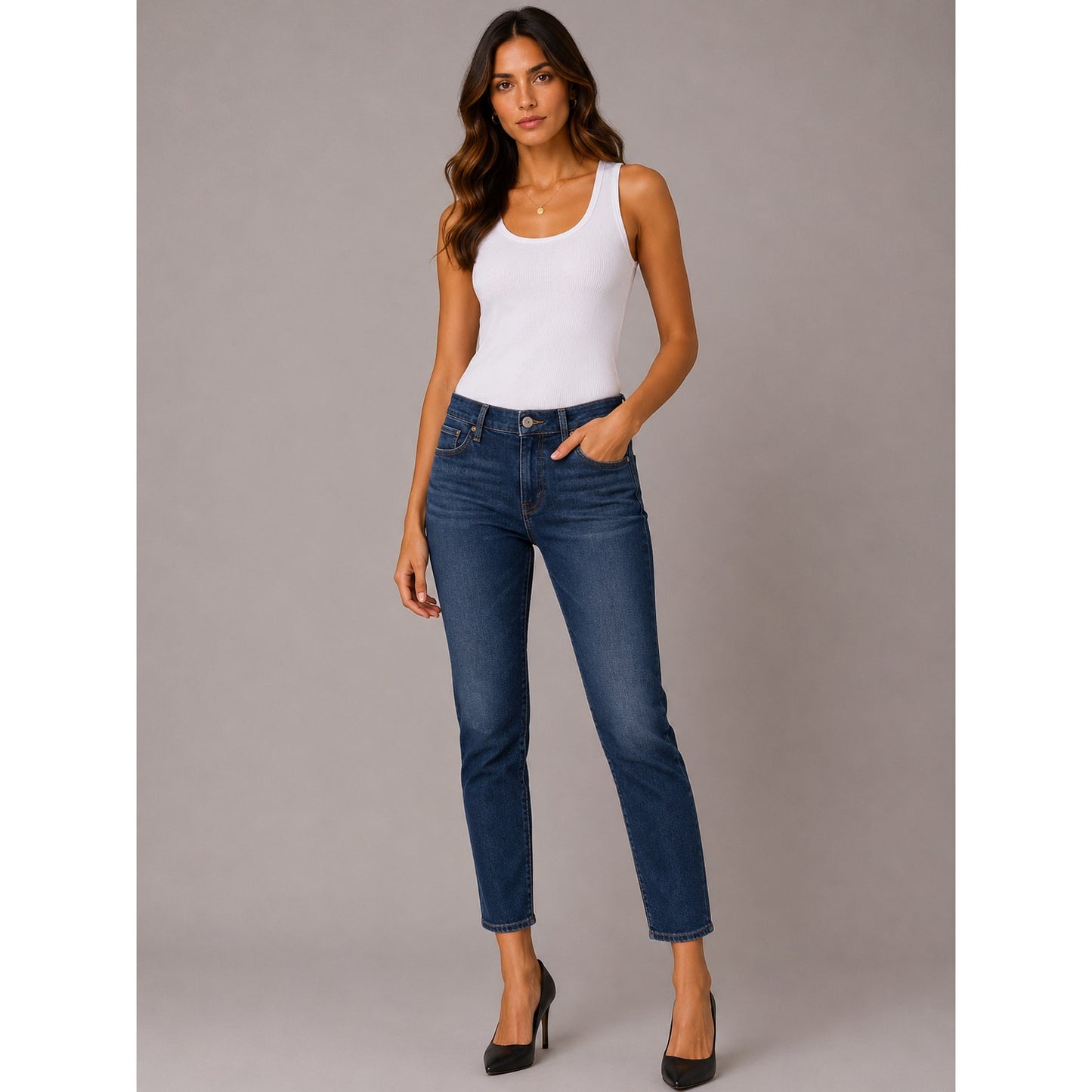 AG Medium Wash Whiskered Prima Cigarette Leg Jeans 30