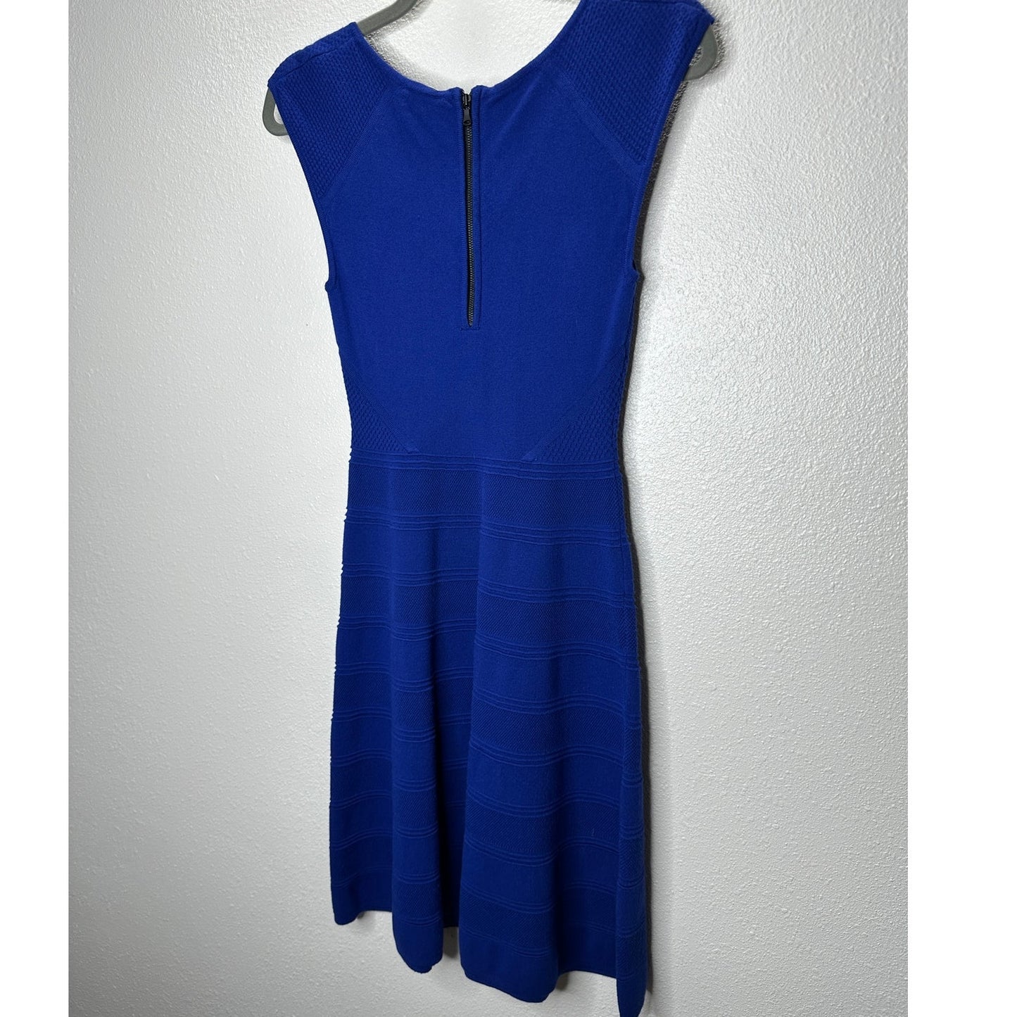 Milly Royal Blue Round Neck Sleeveless Fit & Flare Dress P 2