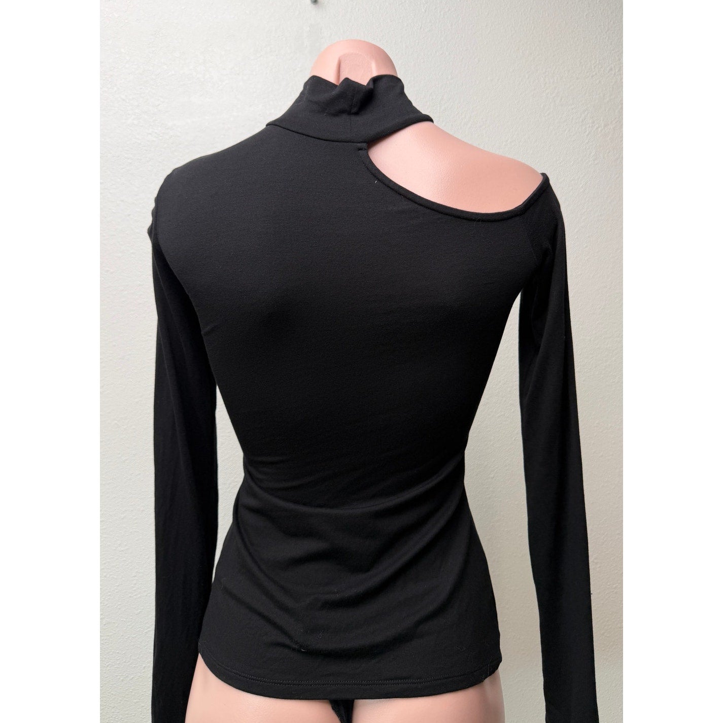 Marcella Allegra Black Cutout Top Women XS Turtleneck