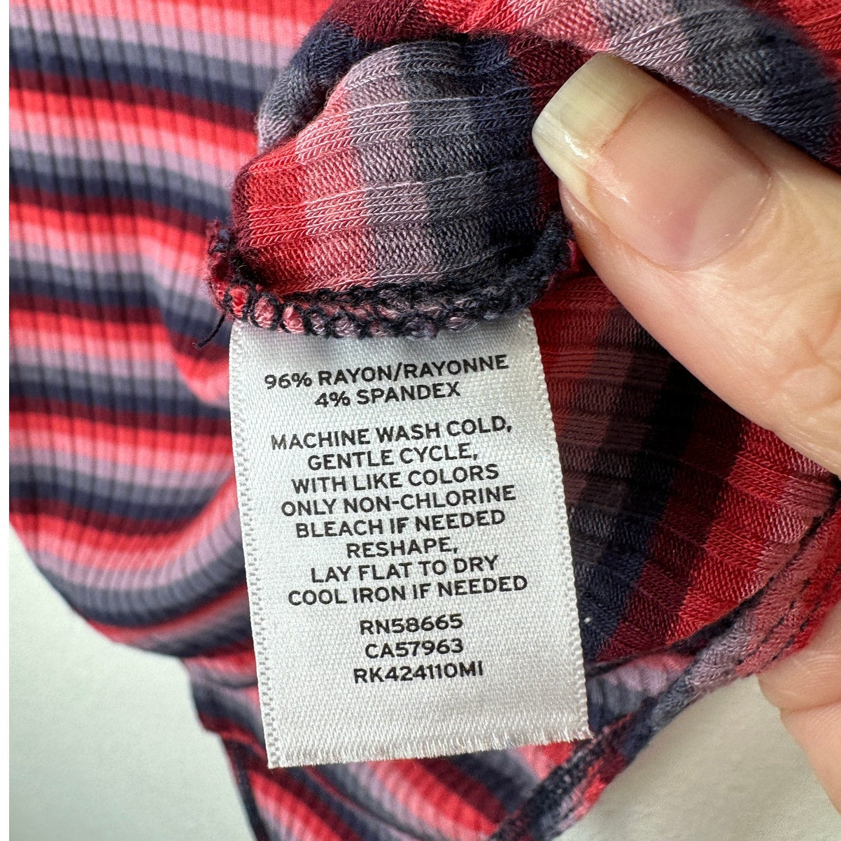 Abound Pink Burgundy Blue Gray Striped Mock Neck Sleeveless Bodysuit L