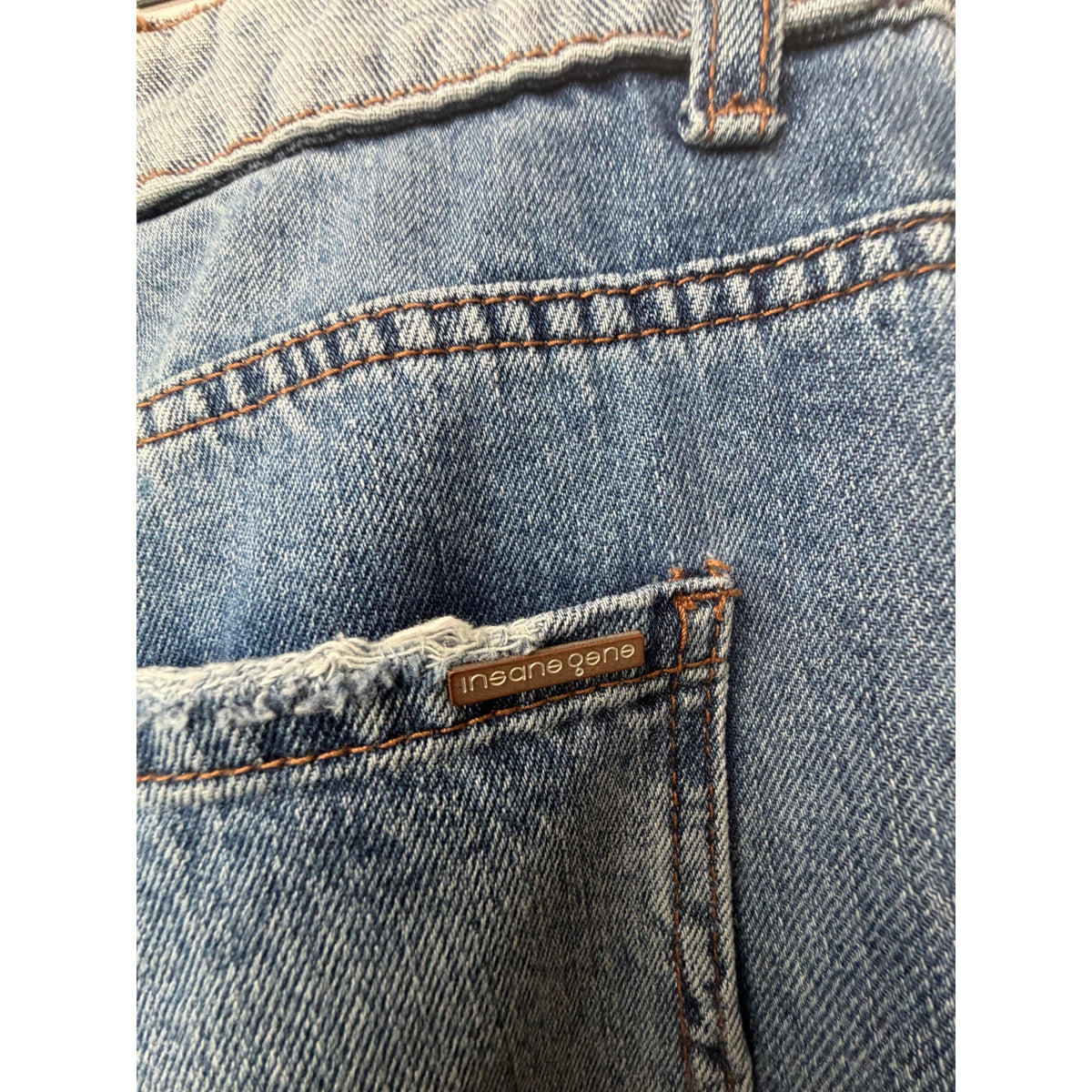 Insane Gene Blue Patchwork Wide Leg Jeans Women's 7