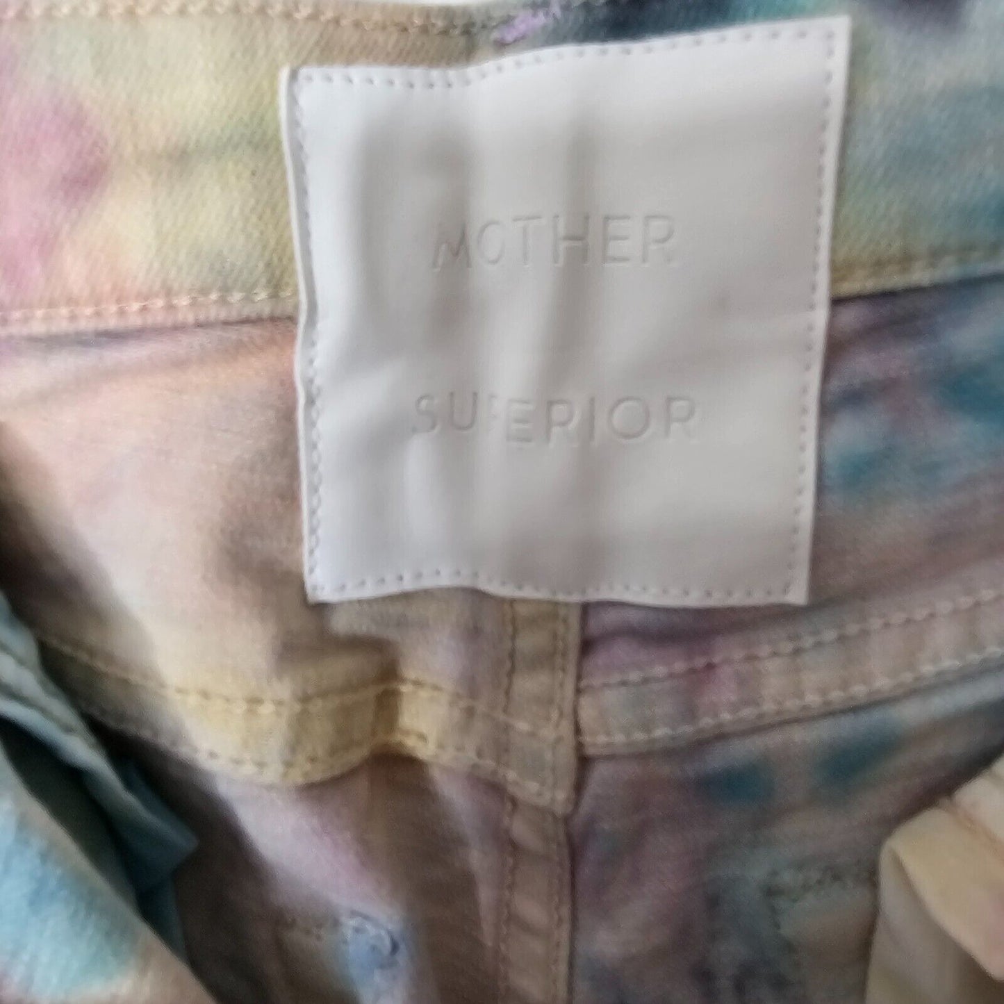 MOTHER The Tripper Swirling Secrets Pastel Tie-Dye Jeans Button Fly Front 25
