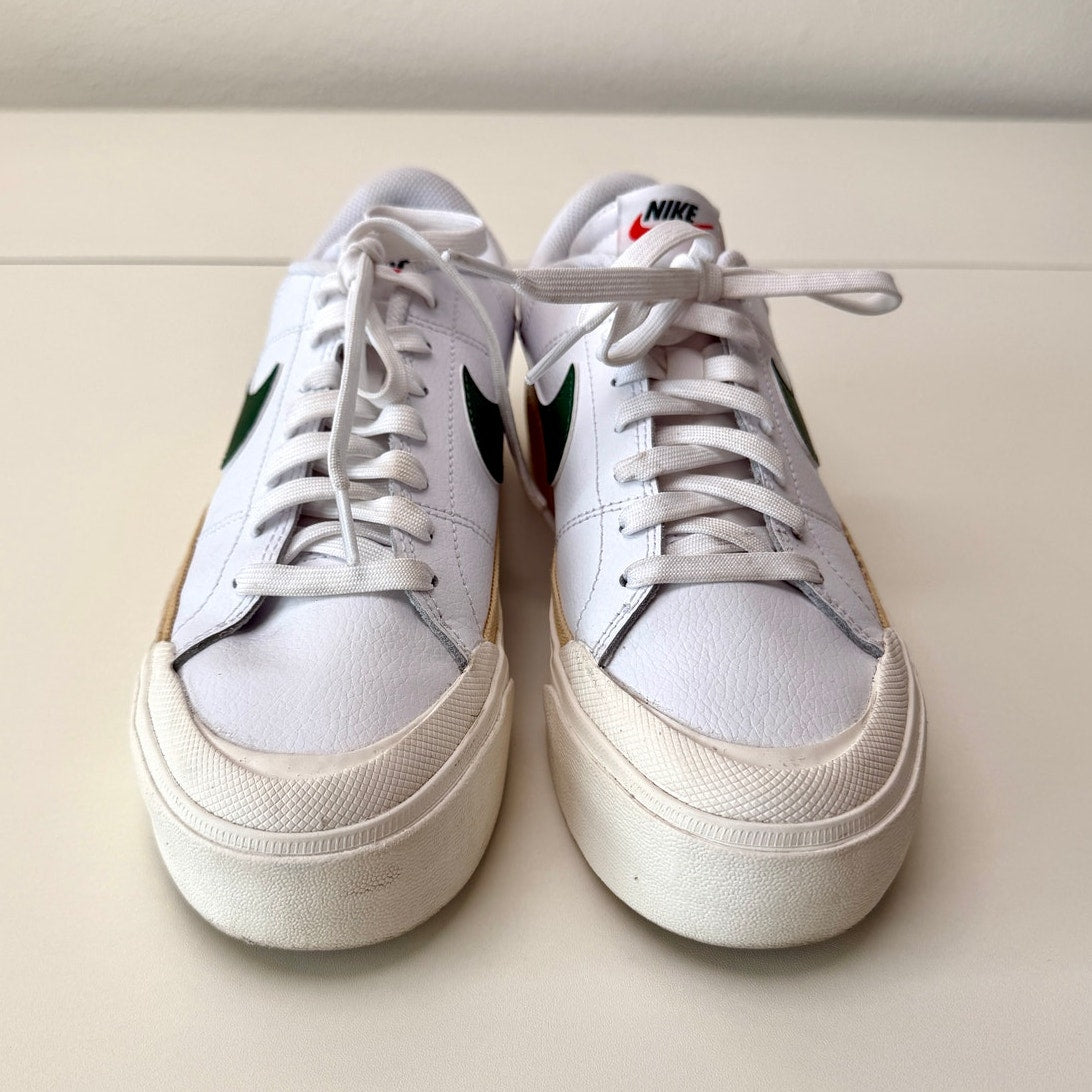 Nike Court Legacy Lift White Green Platform Sneakers Women's Size 8