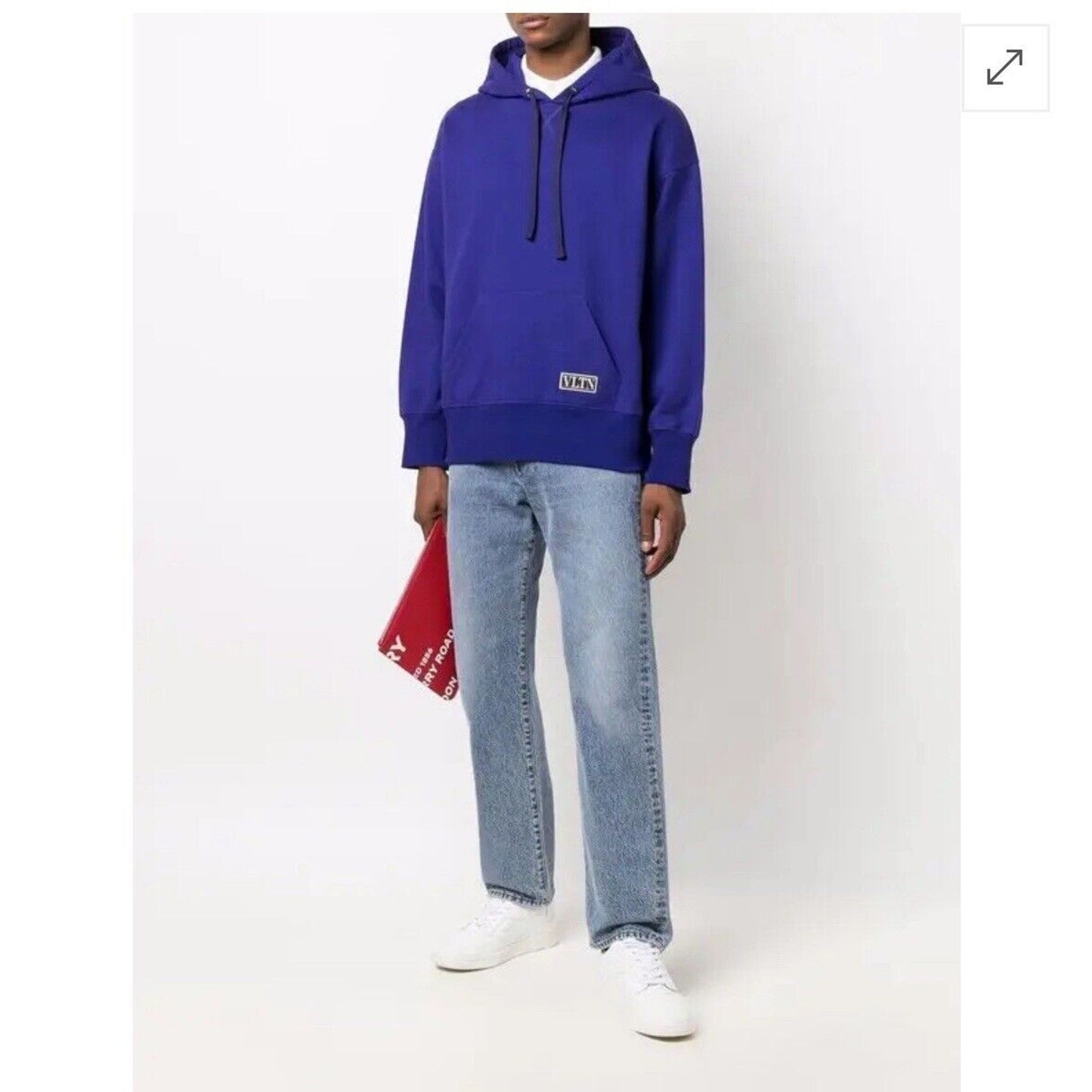 Valentino Purple Oversize Long Sleeve Hoodie Pocket VLTN