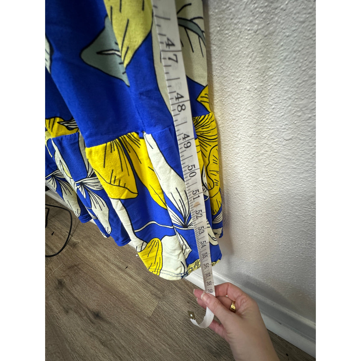 Maaji Bright Yellow White Royal Blue SandCastle Sleeveless Maxi Dress S