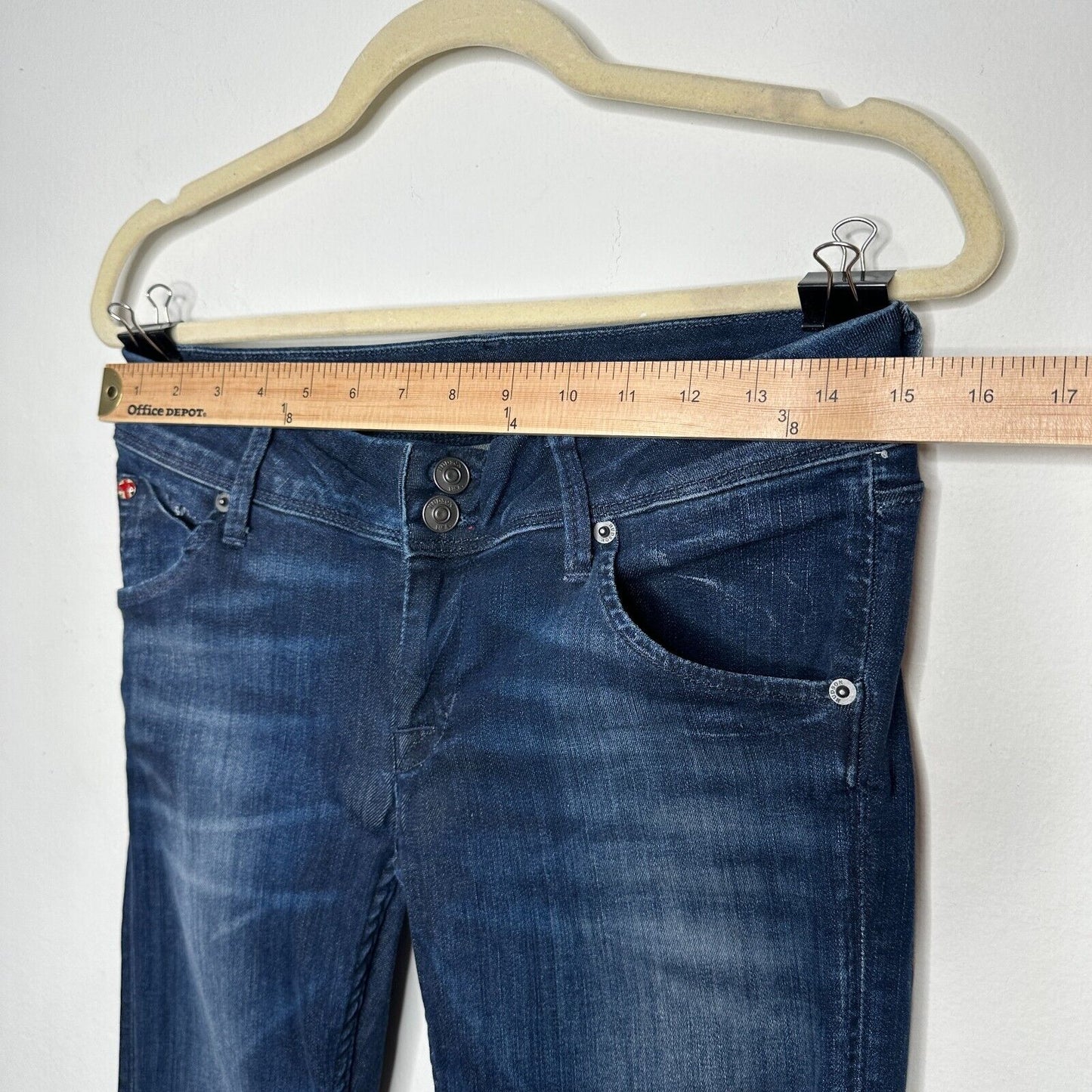 Hudson Collin Dark Blue Wash Low Rise Electric Clover Skinny Denim Jeans Size 26
