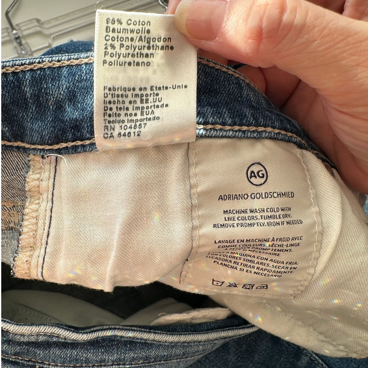 AG women’s The Prima cigarette leg jeans medium wash raw cuffed hem US 32R