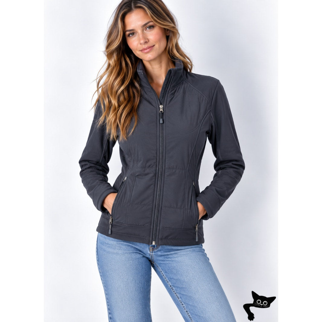 North End Sports Weather Technology Black High Collar Zip Jacket & Pockets S