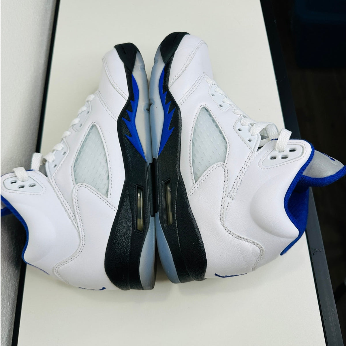 Nike Air Jordan 5 Retro (GS) White Dark Concord Black Sneaker Shoe 6.5