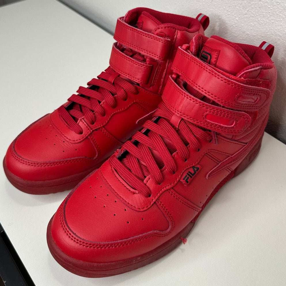 Fila Red Monochromatic F-14 High Top Casual Sneaker Shoe 8