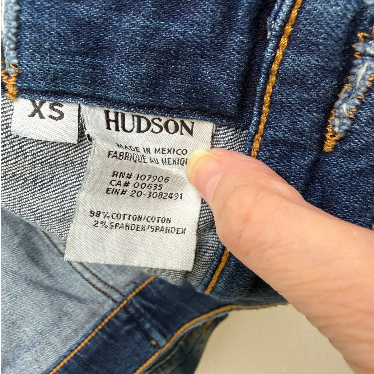 Hudson Classic Medium Wash Denim Jacket Button Front XS