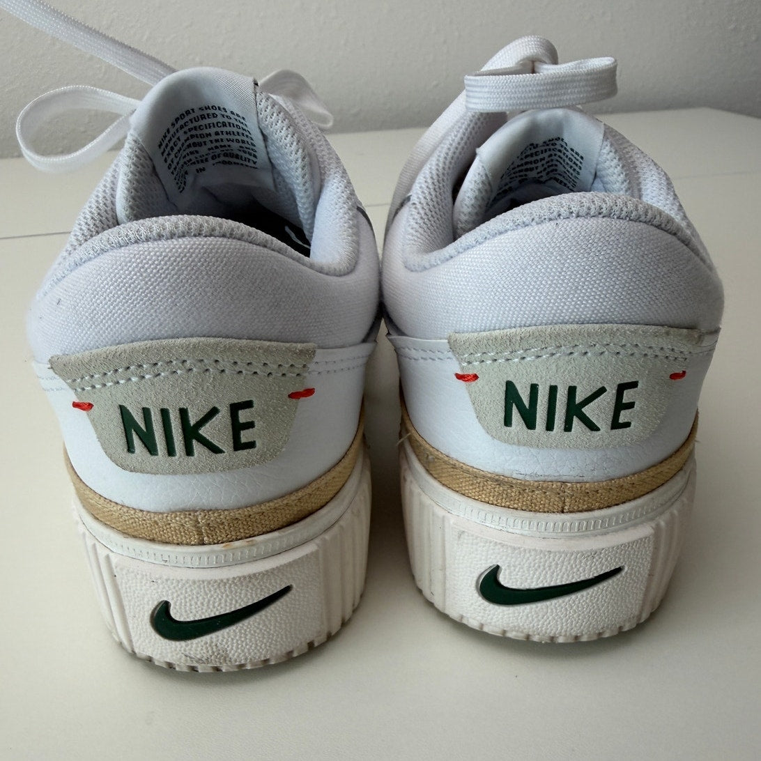 Nike Court Legacy Lift White Green Platform Sneakers Women's Size 8