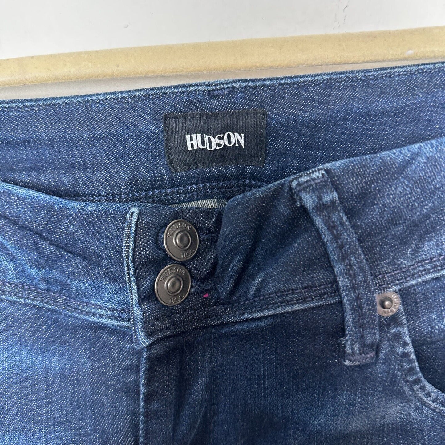 Hudson Collin Dark Blue Wash Low Rise Electric Clover Skinny Denim Jeans Size 26