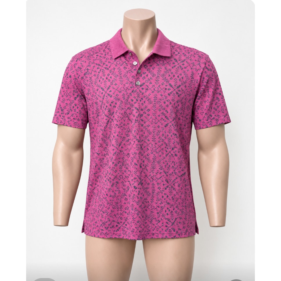 Greyson Men's Purple Performance Geometric Design Polo L