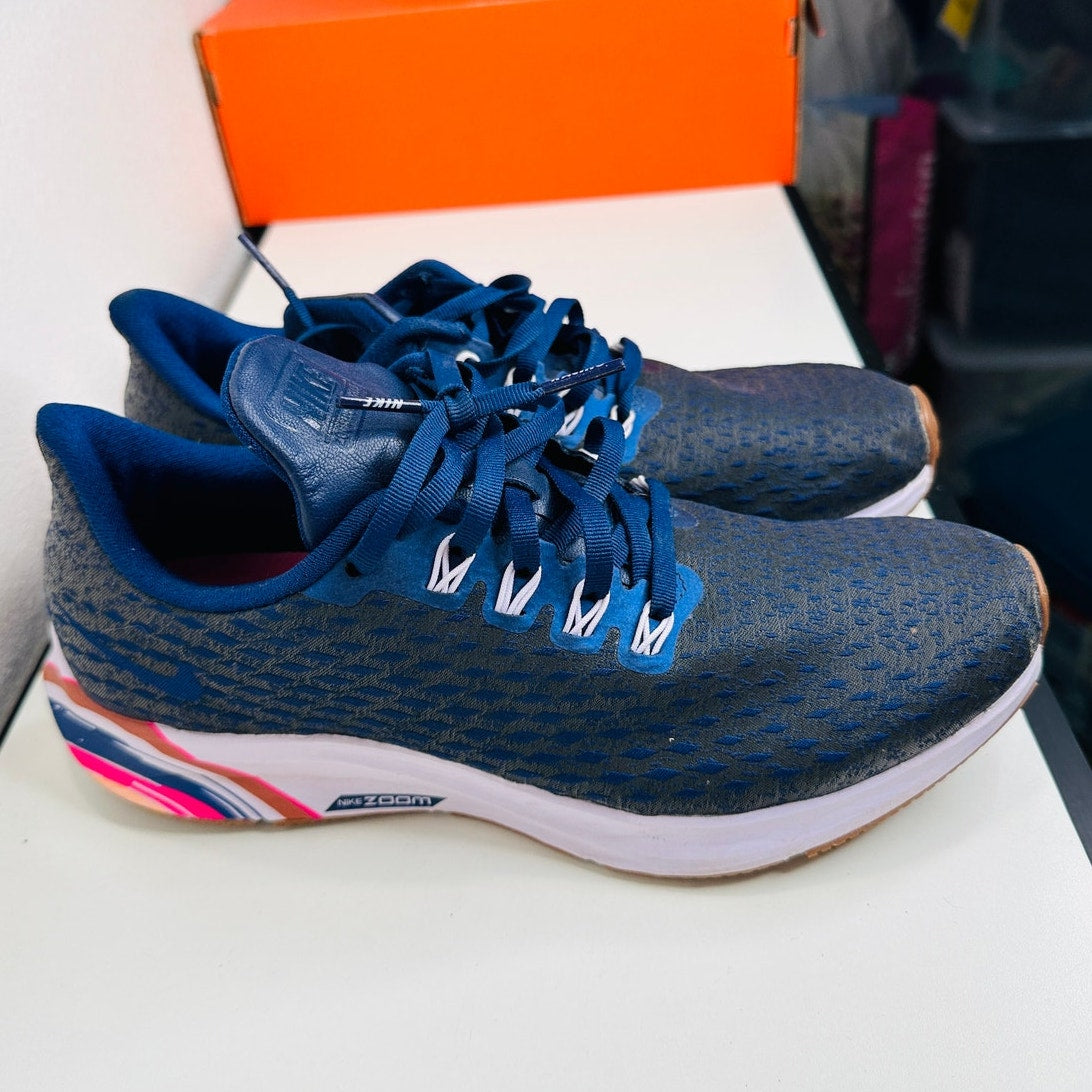 Nike W Air Zoom Pegasus 35 PRM Blue Mesh Running Shoe Sneakers 8