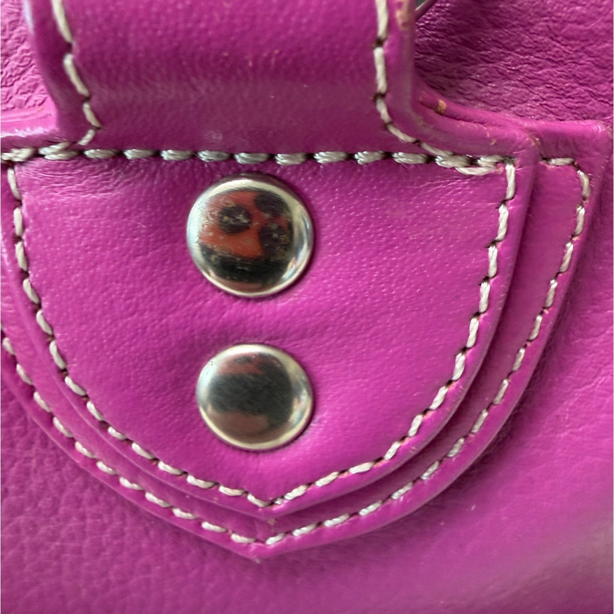 Barneys New York Magenta Buckle Satchel Bag Women's