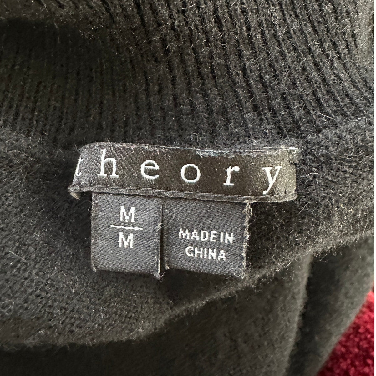 Theory Black Cashmere Long Sleeve Turtleneck Rib Hem Sweater M