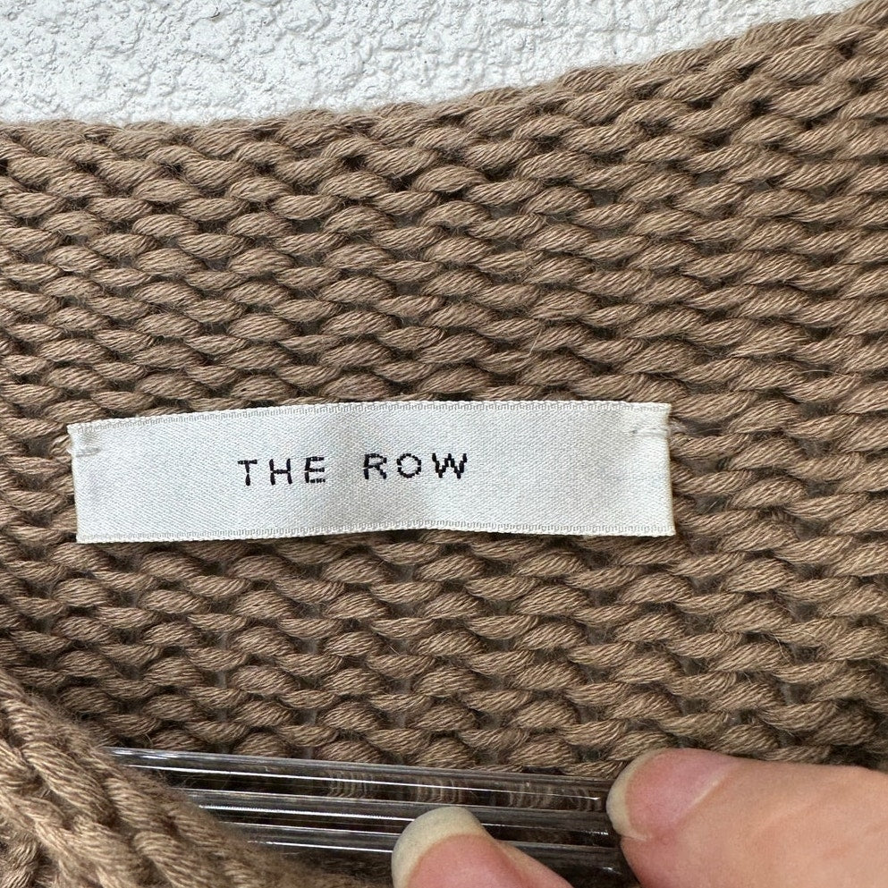 The Row Anteo Knit Sweater Mens Natural Brown Crewneck